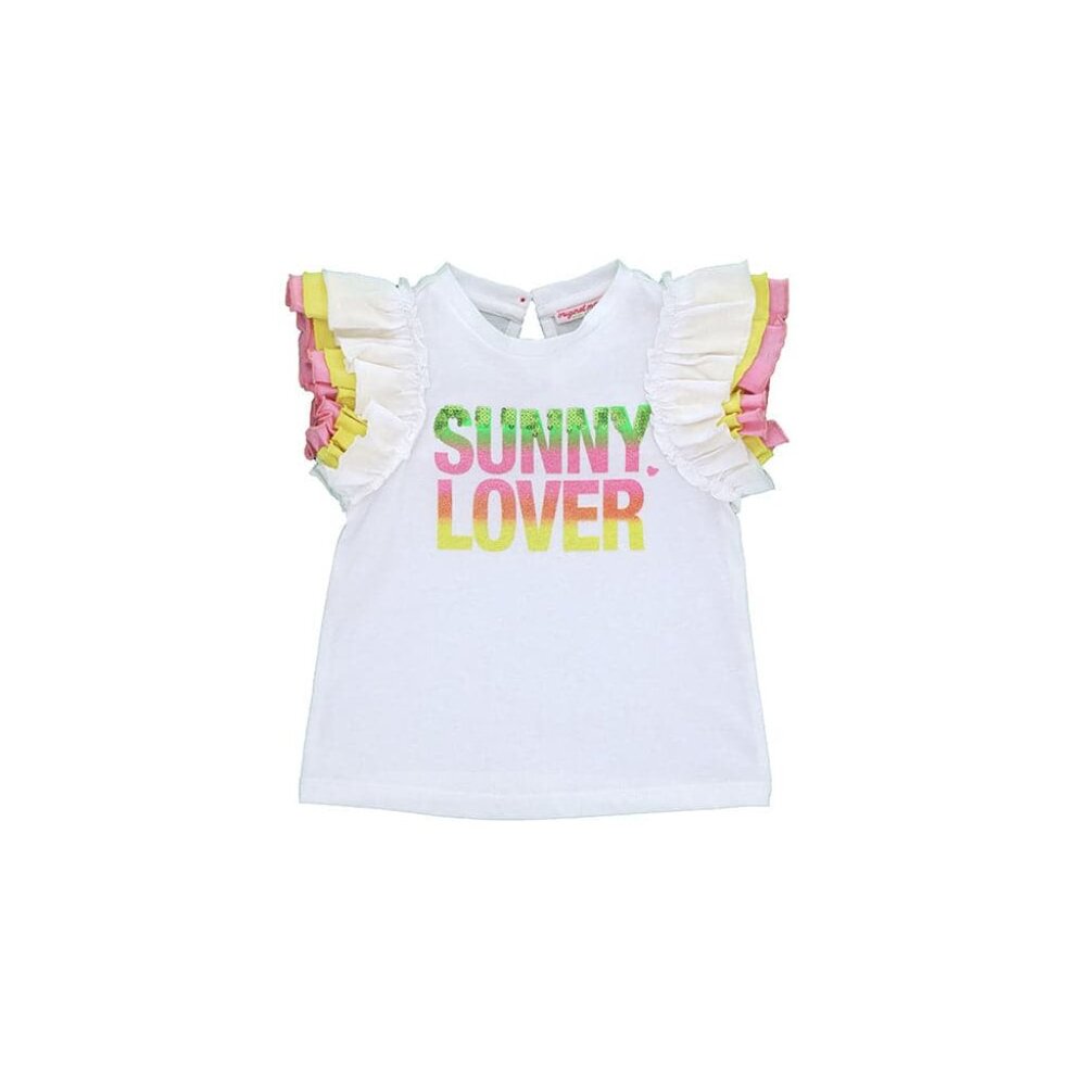 Original Marines, Italy –  - Sunny Lover White Glitter T-Shirt — Made to Sparkle